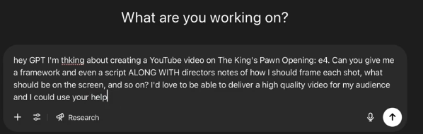 AI prompt to turn content into video