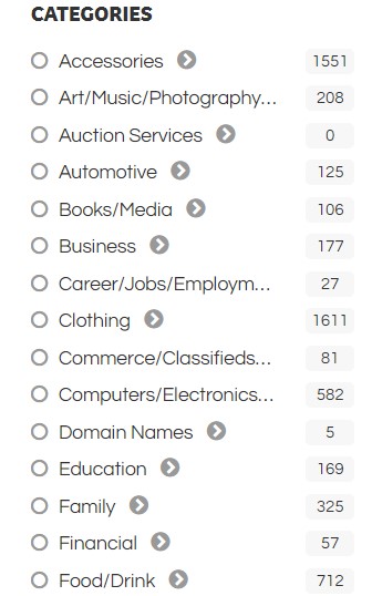 Shareasale Categories