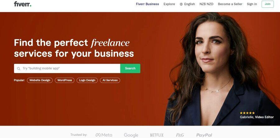 Fiverr Social Proof Landing Page