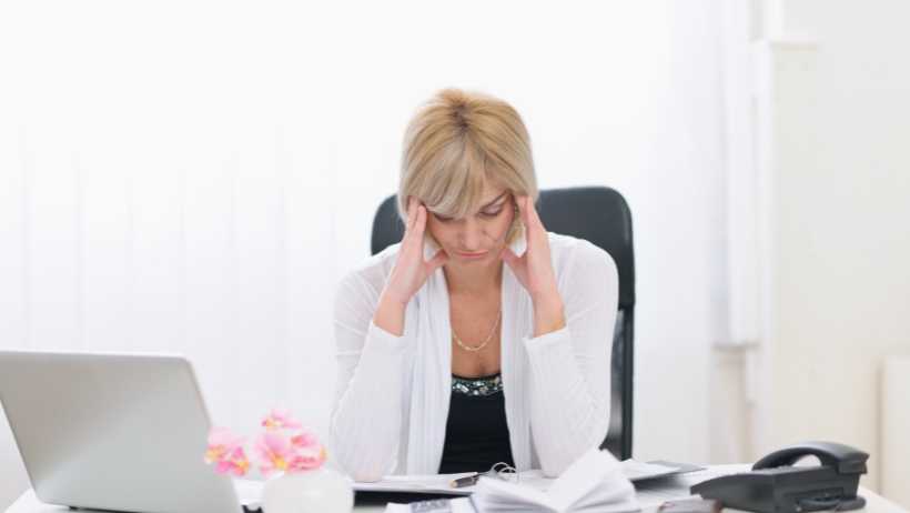 Stressed Woman Worker - How to do Affiliate Marketing at the age of 50
