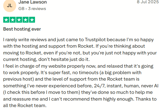 Rocket.net Trustpilot