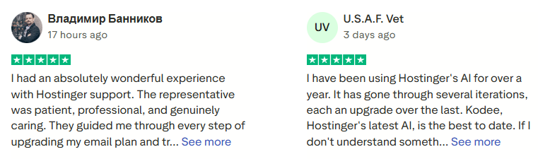Hostinger Trustpilot