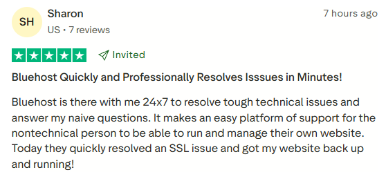Bluehost on Trustpilot