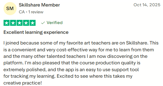 Skillshare Review on Trustpilot